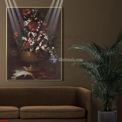 File gốc Tranh tĩnh vật sơn dầu hoa châu âu TV761 (bản quyền) cho in ấn