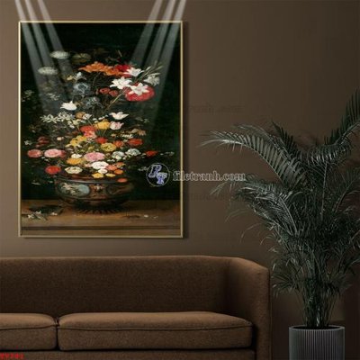 Hình ảnh file gốc in trần nhà Tranh tĩnh vật sơn dầu hoa châu âu TV781