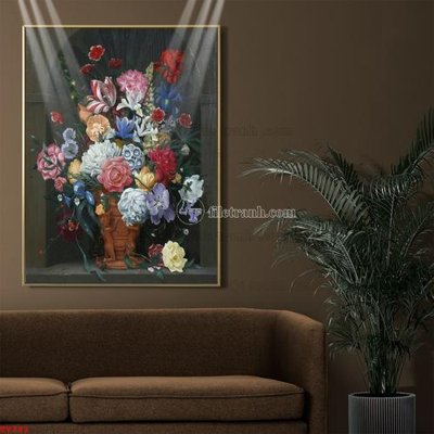 Tải file Tranh tĩnh vật sơn dầu hoa châu âu TV783 (ảnh gốc) độ phân giải 300dpi