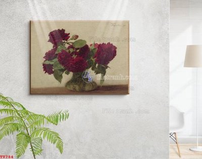 Tải file gốc Tranh tĩnh vật sơn dầu hoa châu âu TV784 (để in lụa)