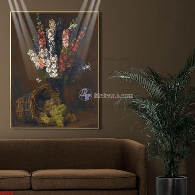 Tải file Tranh tĩnh vật sơn dầu hoa châu âu TV795 (ảnh gốc) in tráng gương