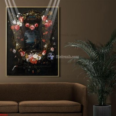 File gốc Tranh tĩnh vật sơn dầu hoa châu âu TV803 (thiết kế) cho in ấn