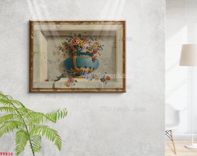 Mua file tranh gốc Tranh tĩnh vật sơn dầu hoa châu âu TV816 tại Filetranh.com