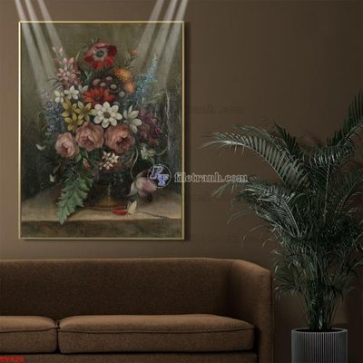 File tranh Tranh tĩnh vật sơn dầu hoa châu âu TV828 (ảnh gốc) sắc nét hoàn hảo