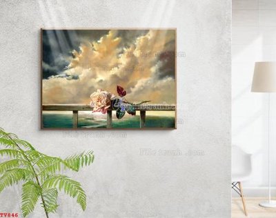 File tranh Tranh tĩnh vật sơn dầu hoa châu âu TV846 (bản gốc) treo tường