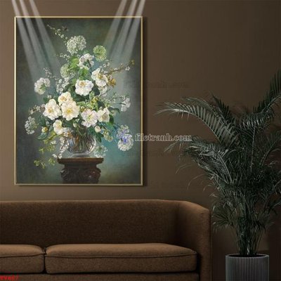 File PSD Tranh tĩnh vật sơn dầu hoa châu âu TV867 (bản gốc) dễ dàng edit
