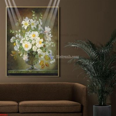 Tải file Tranh tĩnh vật sơn dầu hoa châu âu TV881 (gốc) làm file in ấn