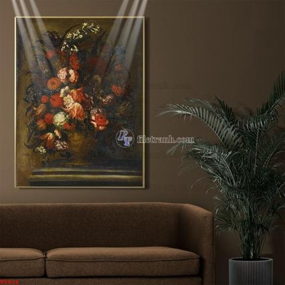 File gốc Tranh tĩnh vật sơn dầu hoa châu âu TV914 (PSD/TIFF) độ phân giải cao