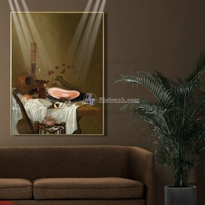 File tranh gốc Tranh tĩnh vật sơn dầu hoa châu âu TV941 (bản quyền) file PSD