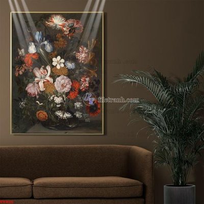 File gốc Tranh tĩnh vật sơn dầu hoa châu âu TV950 (chuẩn màu) cho in offset