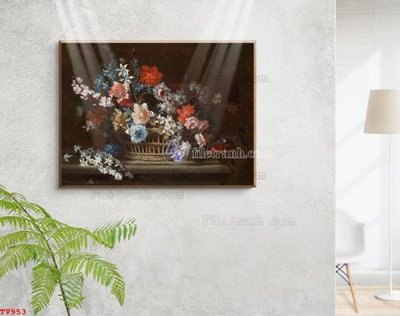 Tải file Tranh tĩnh vật sơn dầu hoa châu âu TV953 (gốc) làm tranh trang trí