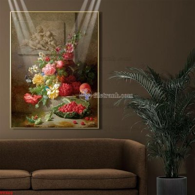 Download file gốc Tranh tĩnh vật sơn dầu hoa châu âu TV968 (dùng cho in ấn)