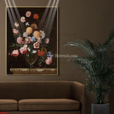 Tải file gốc Tranh tĩnh vật sơn dầu hoa châu âu TV980 (bản PSD) đầy đủ layer