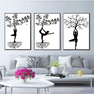 File gốc File tranh treo phòng tập yoga Y548 (chuẩn màu) cho in offset