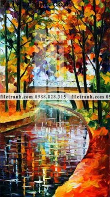 File ảnh tranh ve tay son dau nhieu mau tuyet dep 4013 (gốc) cho trang trí nhà hàng