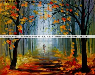 File ảnh tranh ve tay son dau nhieu mau tuyet dep 4067 (gốc) in PP, decal