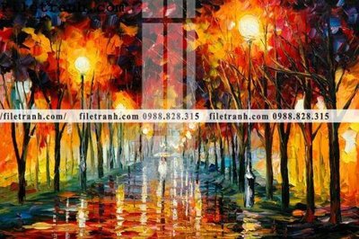 File ảnh tranh ve tay son dau nhieu mau tuyet dep 4084 (gốc) trang trí khách sạn