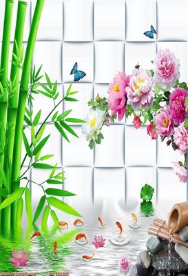 File tranh in trần 3D File in tủ nhựa TU5102 (ảnh gốc)