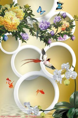 File in trần File in tủ nhựa TU5361 (file gốc) hoa văn 3D