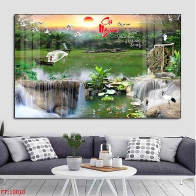 File tranh File tranh phong thủy 10010 (ảnh gốc) in trần 3D