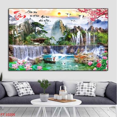File tranh File tranh phong thủy 10205 (bản gốc) in lụa 3D