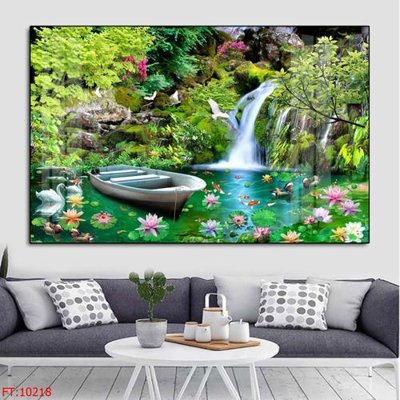 File in mica File tranh phong thủy 10218 (bản gốc) làm vách ngăn