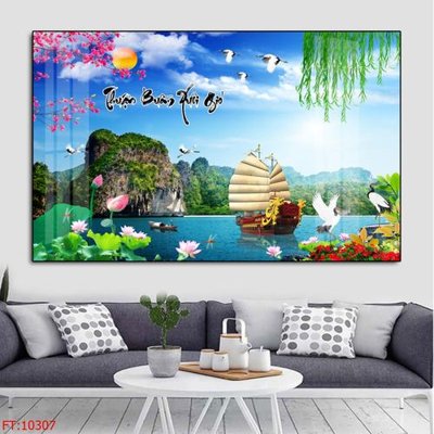 File tranh File tranh phong thủy 10307 (bản gốc) in lụa dán tường