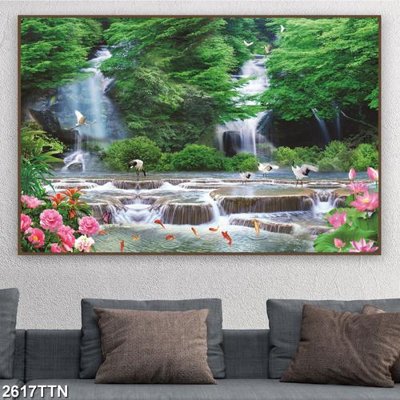 Tải file gốc Tranh sơn thủy thác nước 2617TTN (bản PSD) chỉnh sửa được