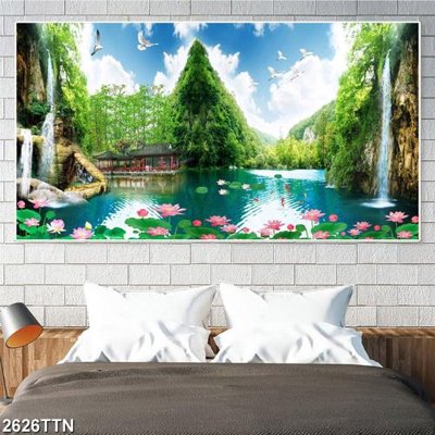 Download file gốc Tranh sơn thủy thác nước 2626TTN (dùng cho in ấn)