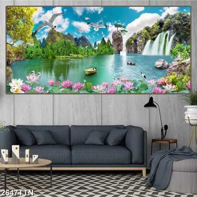 File gốc Tranh sơn thủy thác nước 2647TTN (PSD/TIFF) độ phân giải cao