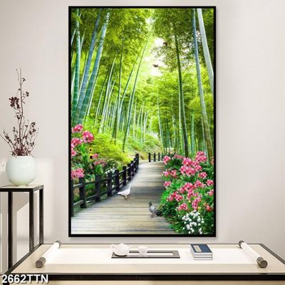 File gốc Tranh sơn thủy thác nước 2662TTN (ảnh rõ nét) để in