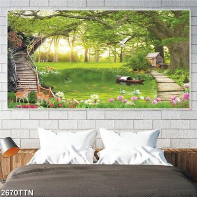 Tải file Tranh sơn thủy thác nước 2670TTN (gốc) in trên mọi chất liệu