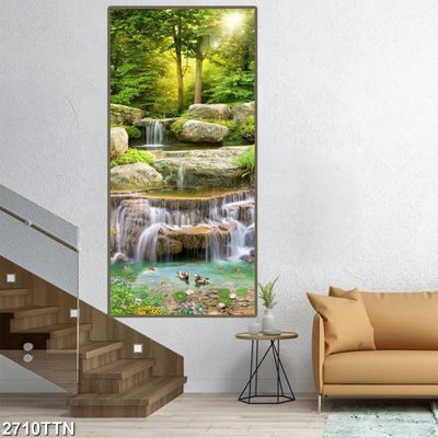 File gốc in ấn Tranh sơn thủy thác nước 2710TTN (sẵn sàng tải về)