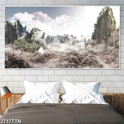 Hình ảnh gốc Tranh sơn thủy thác nước 2717TTN (để in khổ lớn)