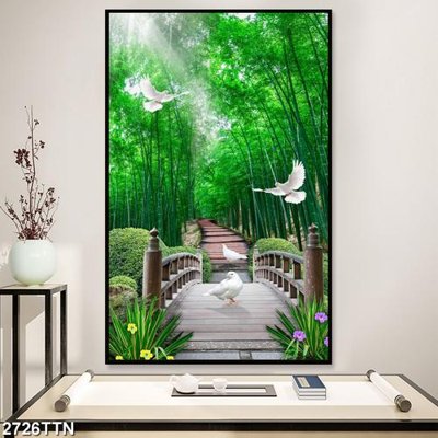 File in trần Tranh sơn thủy thác nước 2726TTN (file gốc) phong thủy