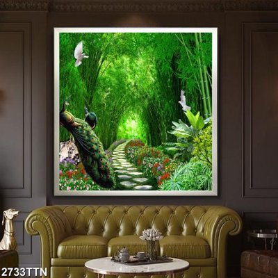 File gốc in ấn Tranh sơn thủy thác nước 2733TTN (sẵn sàng tải về)