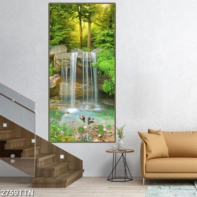 Tải file gốc Tranh sơn thủy thác nước 2759TTN (bản PSD) đầy đủ layer