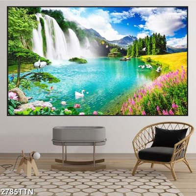 File gốc Tranh sơn thủy thác nước 2785TTN (dành cho quảng cáo)