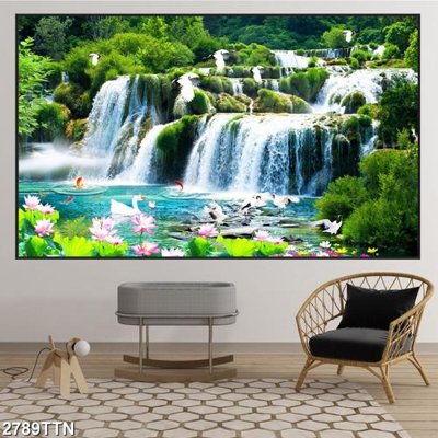 File PSD Tranh sơn thủy thác nước 2789TTN (gốc) cho designer