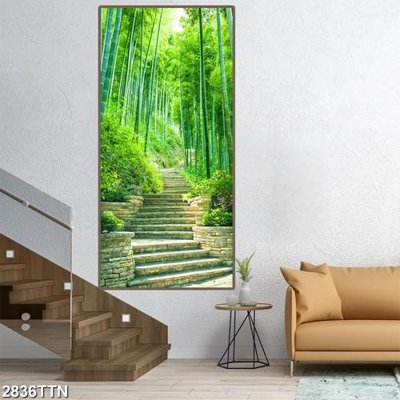 File tranh Tranh sơn thủy thác nước 2836TTN (bản gốc) treo quán cafe