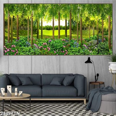 File tranh trang trí Tranh sơn thủy thác nước 2849TTN (file gốc)