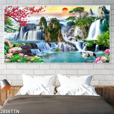 Tải file Tranh sơn thủy thác nước 2856TTN (gốc) in ấn ngay lập tức