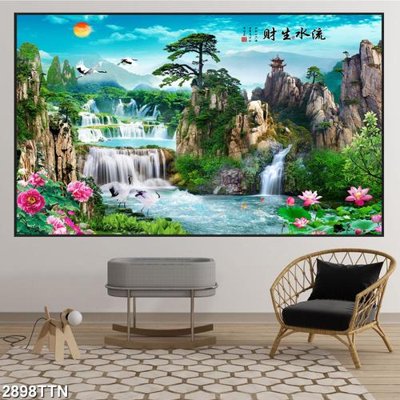 Tải file tranh Tranh sơn thủy thác nước 2898TTN (gốc) tại Filetranh.com