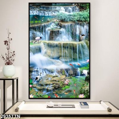 Hình ảnh file gốc Tranh sơn thủy thác nước 2935TTN cho in UV