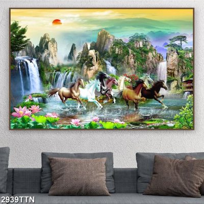 File in ấn Tranh sơn thủy thác nước 2939TTN (bản gốc) từ file gốc