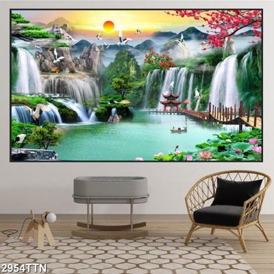 Tải file Tranh sơn thủy thác nước 2954TTN (gốc) in ấn ngay lập tức