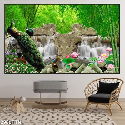 Tải file gốc Tranh sơn thủy thác nước 2960TTN (in không vỡ ảnh)