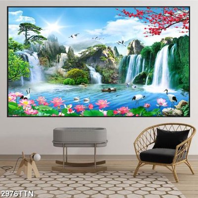 Mua file ảnh gốc Tranh sơn thủy thác nước 2976TTN (chất lượng cao)