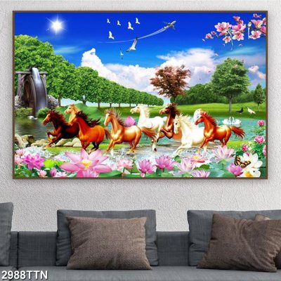 File gốc Tranh sơn thủy thác nước 2988TTN (cho in ấn) độc quyền