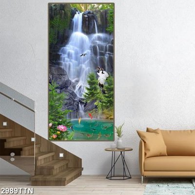 File PSD Tranh sơn thủy thác nước 2989TTN (gốc) nhiều lớp (multi-layer)